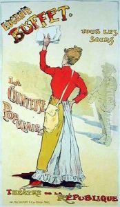 Reproduction of a poster advertising Eugenie Buffet, at the Republic Theatre by Leopold Stevens