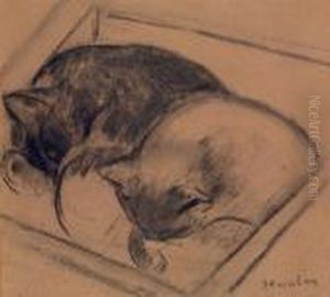 Deux Chats Endormis by Theophile Alexandre Steinlen