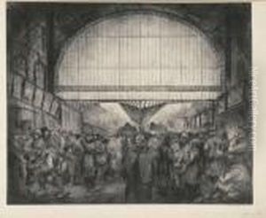 La Gare De L'est by Theophile Alexandre Steinlen