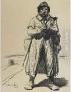Soldier In A Landscape by Theophile Alexandre Steinlen