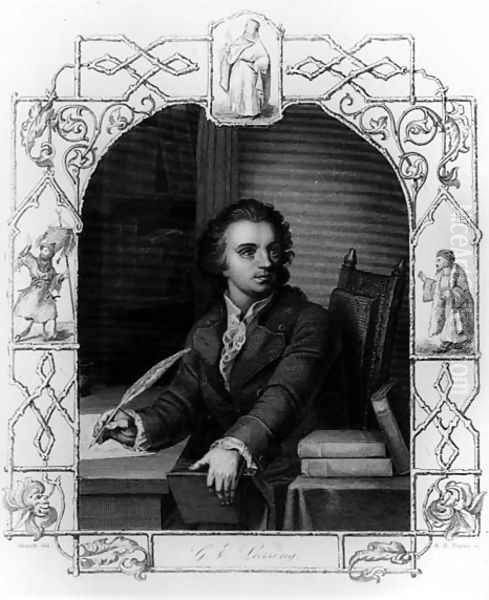 Gotthold Ephraim Lessing 1729-1781 engraved by Albert Henry Payne 1812-1902 - view 1