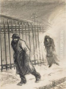 In The Suburbs by Theophile Alexandre Steinlen