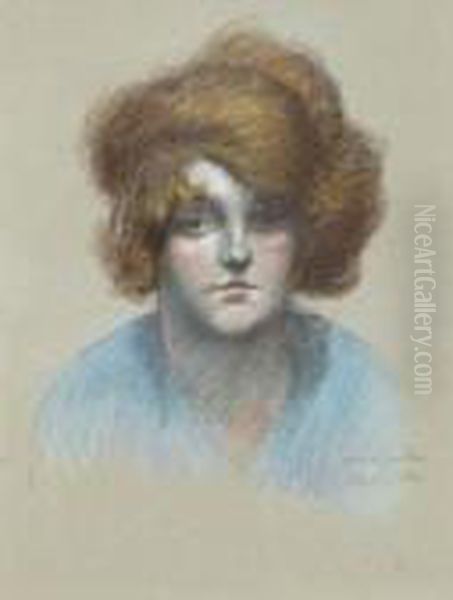 Portrat Einer Dame In Blauer Bluse - view 1