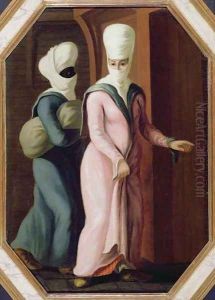 A Turkish Lady going with her slave to the Bath by Francis Smith
