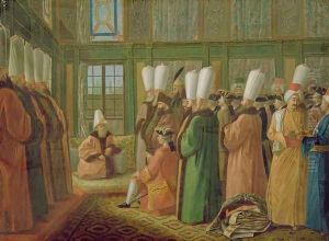 The Grand Vizier giving Audience to the English Ambassador by Francis Smith