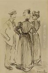 Three People Conversing