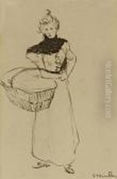 Woman With Basket - view 1