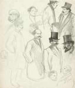Male Figure Studies by Theophile Alexandre Steinlen