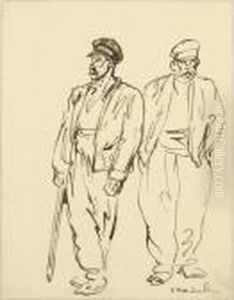 Study Of Two Men by Theophile Alexandre Steinlen