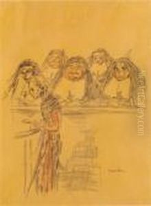 Nuns And Priest by Theophile Alexandre Steinlen