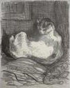 Chatte Et Son Petit by Theophile Alexandre Steinlen