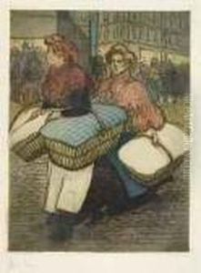 Blancheuses Reportant L'ouvrage by Theophile Alexandre Steinlen