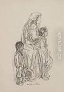 Mere Et Ses Enfants by Theophile Alexandre Steinlen
