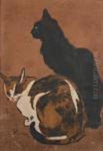 Deux Chats by Theophile Alexandre Steinlen