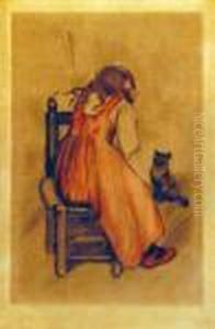 Petite Fille Au Chat by Theophile Alexandre Steinlen