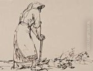 Vieille Femme Au Champs by Theophile Alexandre Steinlen