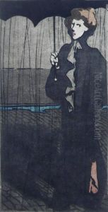 L'averse by Theophile Alexandre Steinlen