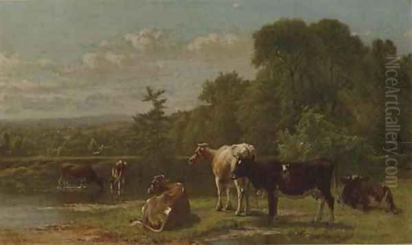 Cows at the River's Edge - view 1