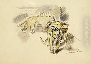Les Lionnes by Theophile Alexandre Steinlen