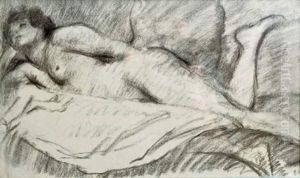 Nu Allonge by Theophile Alexandre Steinlen