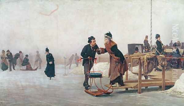 Skaters on Lake Valentino - view 1