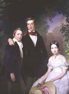 Portrait of Prince Maximilian 1827-49 Prince Moritz 1831-1903 and Princess Leopoldine Louisa 1835-92 of Lobkowicz, 1844