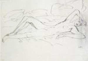 Nu Allonge by Theophile Alexandre Steinlen