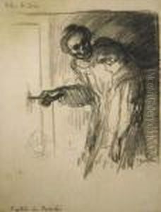 Fille De Joie -l'entree Du Paradis by Theophile Alexandre Steinlen