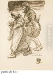 Scenes De Guerre by Theophile Alexandre Steinlen