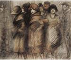 Scene De Rue by Theophile Alexandre Steinlen