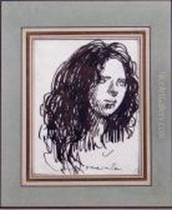 Portrait De Femme by Theophile Alexandre Steinlen