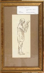 Lesender Mann. by Theophile Alexandre Steinlen