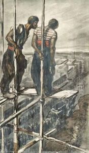 Le Dernier Salut. by Theophile Alexandre Steinlen