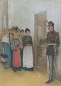 La Visite A La Prison St-lazare. by Theophile Alexandre Steinlen