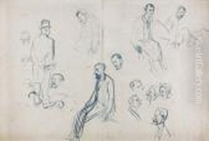 "esquisse D'hommes". by Theophile Alexandre Steinlen
