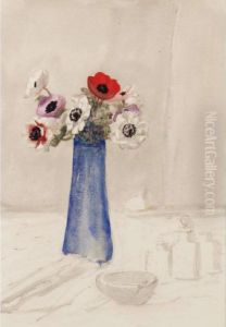 Vase D'anemones by Theophile Alexandre Steinlen