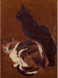 Les Deux Chats by Theophile Alexandre Steinlen