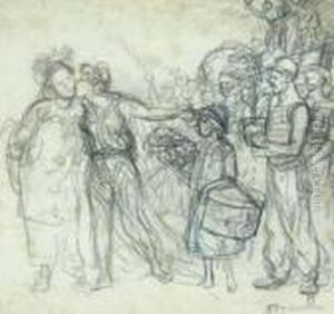 Scene De Figures by Theophile Alexandre Steinlen