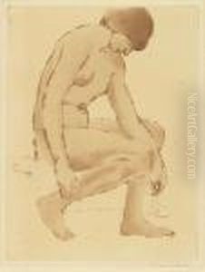 Femme Nue Assise by Theophile Alexandre Steinlen