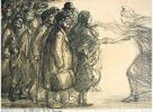 Les Refugies De La Meuse by Theophile Alexandre Steinlen