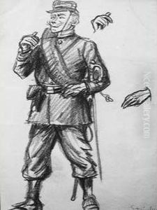 Soldat Francais Vers 1900 by Theophile Alexandre Steinlen