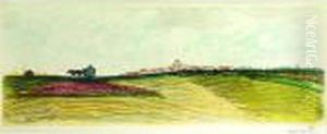 Paysage De Plaine Avec Une Charrette. Paysage De Plaine Avec Une Charrette.