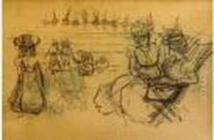 Elegantes A La Plage by Theophile Alexandre Steinlen