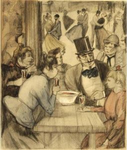 People At The Cafe by Theophile Alexandre Steinlen