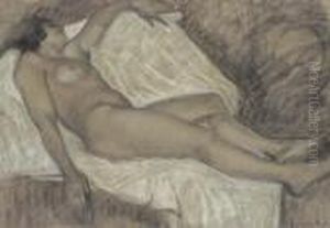 Nu Etendu by Theophile Alexandre Steinlen