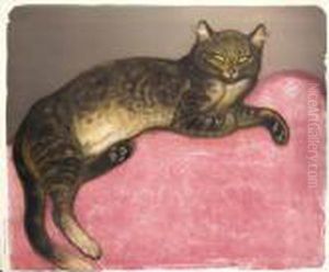 L'hiver. Chat Sur Un Coussin (crauzat 293) by Theophile Alexandre Steinlen