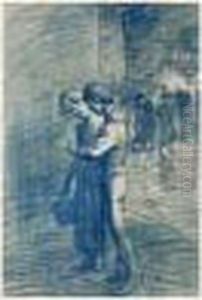 Les Trottins Ou Scene De Rue by Theophile Alexandre Steinlen