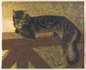 Ete, Chat Sur Une Balustrade by Theophile Alexandre Steinlen
