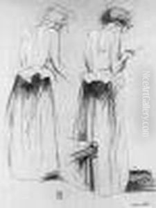 Deux Etudes De Femme Vues De Dos by Theophile Alexandre Steinlen