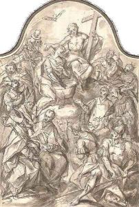 Christ with the Fourteen Auxiliary Saints by Karel Skreta
